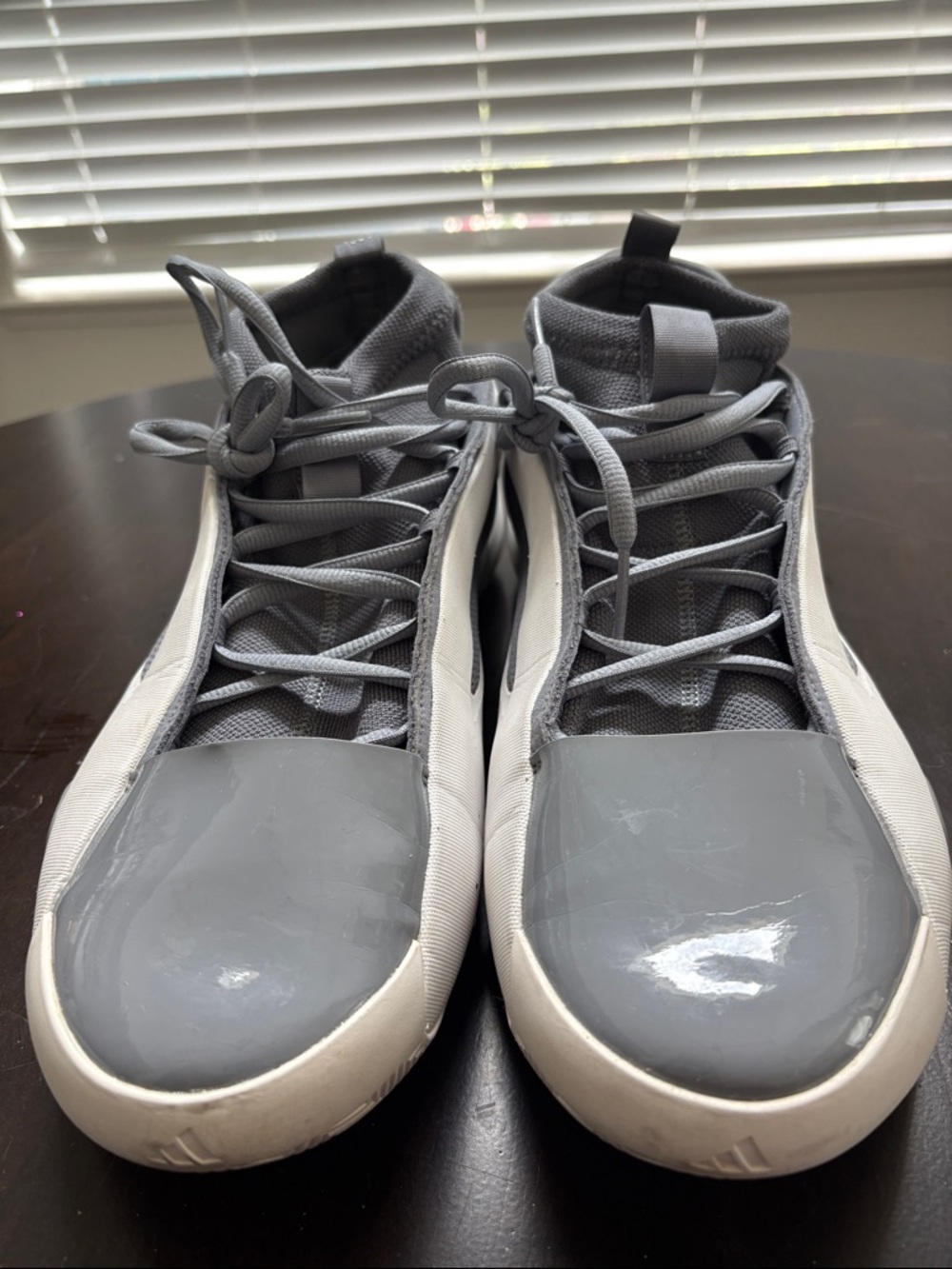 Men's Adidas Harden’s  in Light Gray and Dark Gray size 14 - Picture 2 of 5